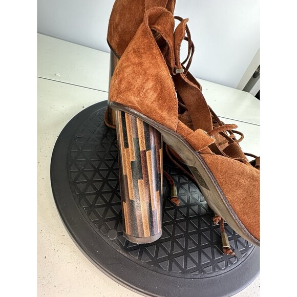 Free People Nouvella Wrap Brown Heels Brown Sz. 39 / 8.5 US - Picture 3 of 11